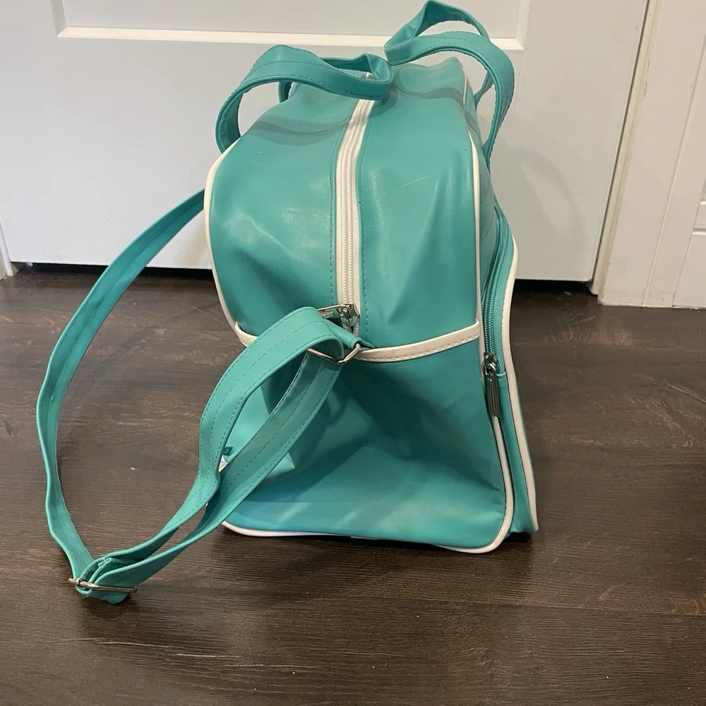 Origami Owl Duffel Bag Aqua Turquoise Purse Travel Bag Over The Shoulder READ - Picture 4 of 15